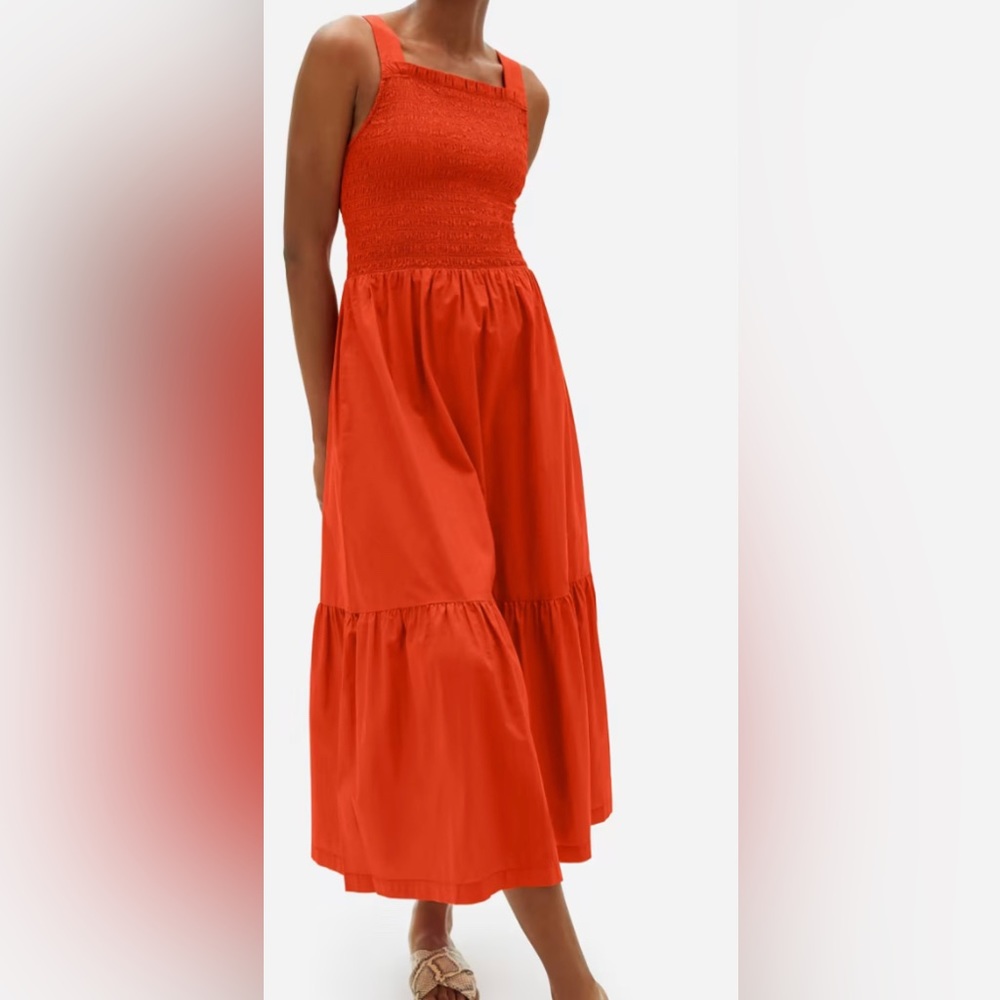 NWT Everlane The Smock Red Maxi Dress Womens 6